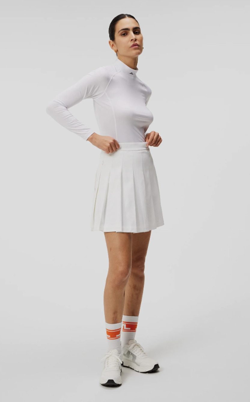 J.Lindeberg Adina Pleated Golf Skirt | Large | NEW White w/ Matching Shorts